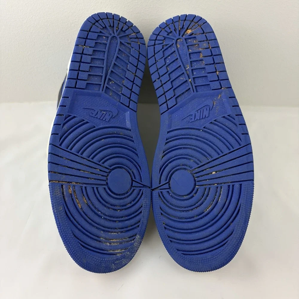 Air Jordan 1 Mid Black Royal Blue DQ8426-042 Men's Size 10 Leather Sneakers